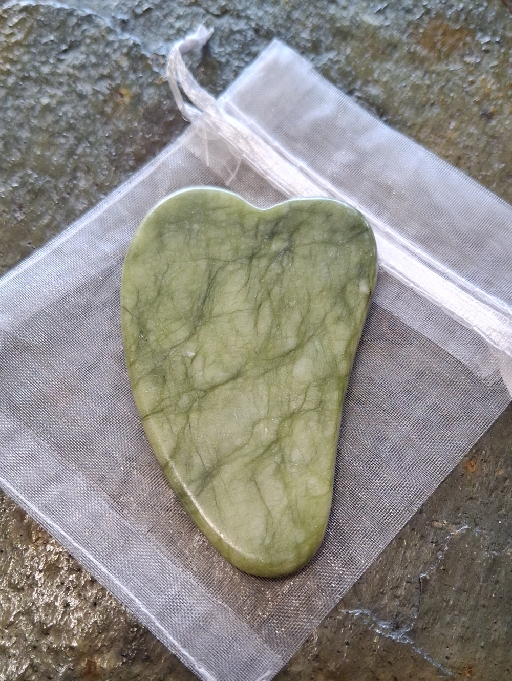 Green Jade Heart Gua Sha Massage Tool